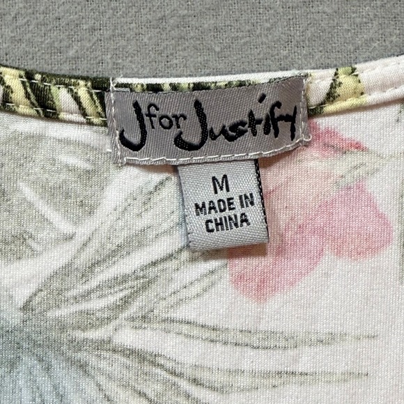 J for Justify Sleeveless Wrap Side Tie Stretch Floral Tropical Sun Dress Size M - Picture 8 of 12